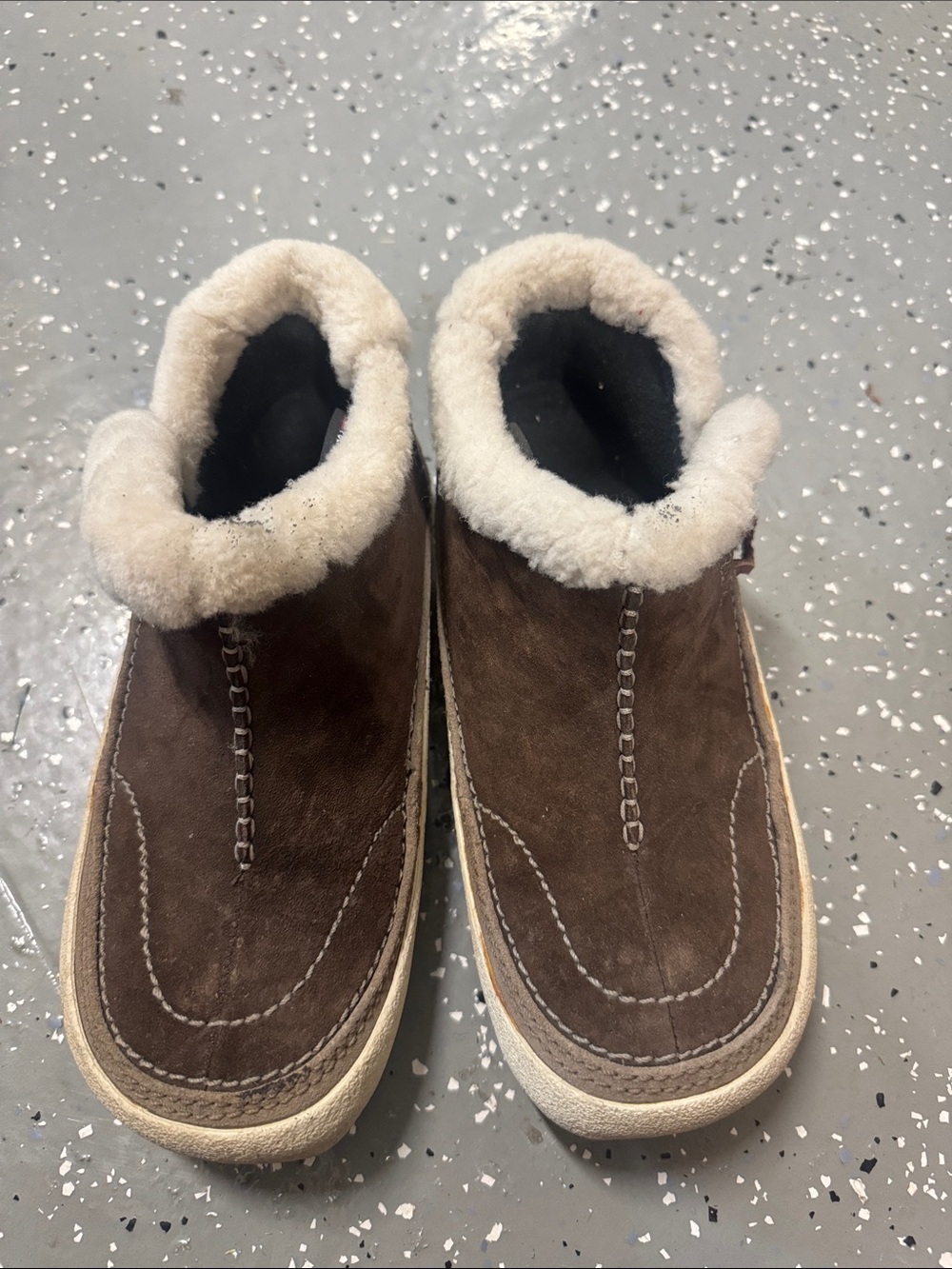 Women’s Merrill Brown Shearling-Lined Slip-On winter Shoes